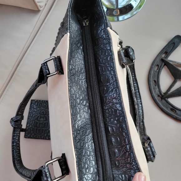 Bone Suede & Studded Fashion Handbag - Picture 4 of 6